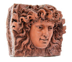 original 1884-85 heavily detailed salvaged chicago gold coast residential red slip glazed terra cotta head