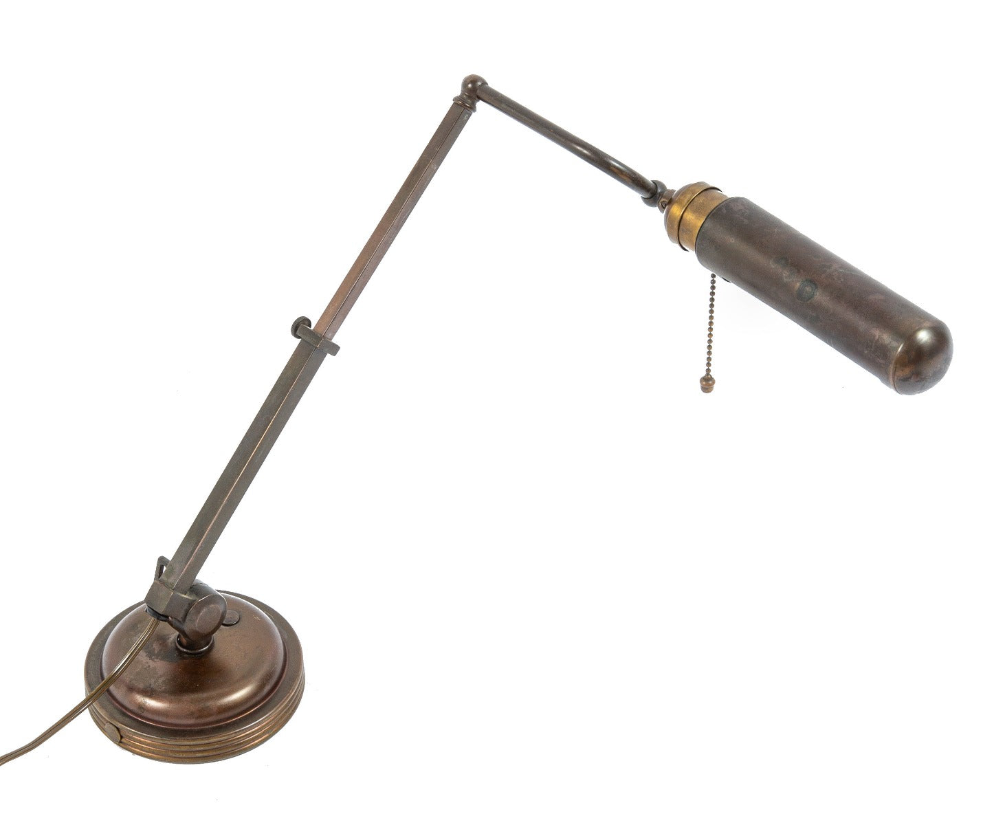 original 1930s steamlined style american art deco adjustable faries table or desk lamp with original normandy bronze finish