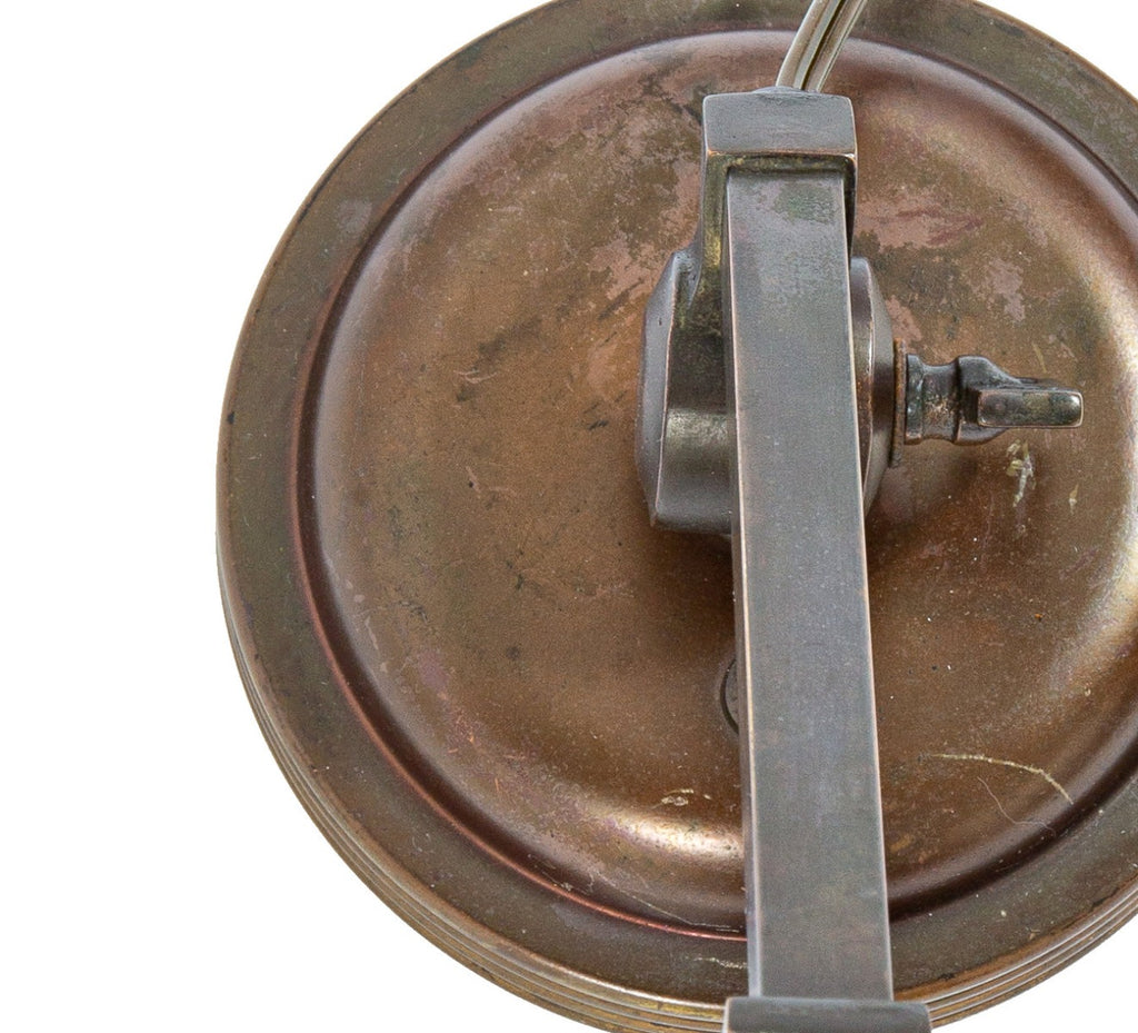 original 1930s steamlined style american art deco adjustable faries table or desk lamp with original normandy bronze finish