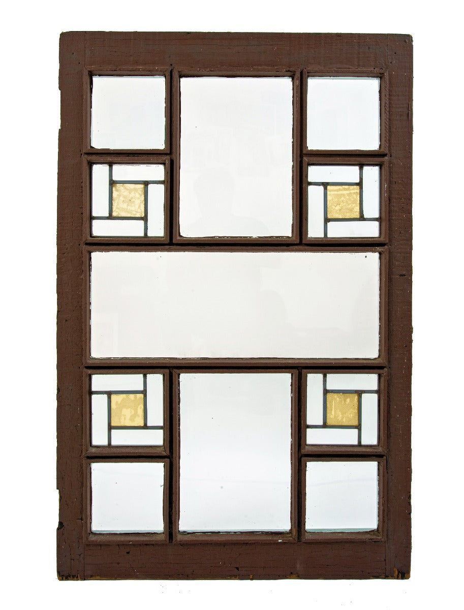 walter burley griffin-designed wood and leaded glass window salvaged from the william temple house