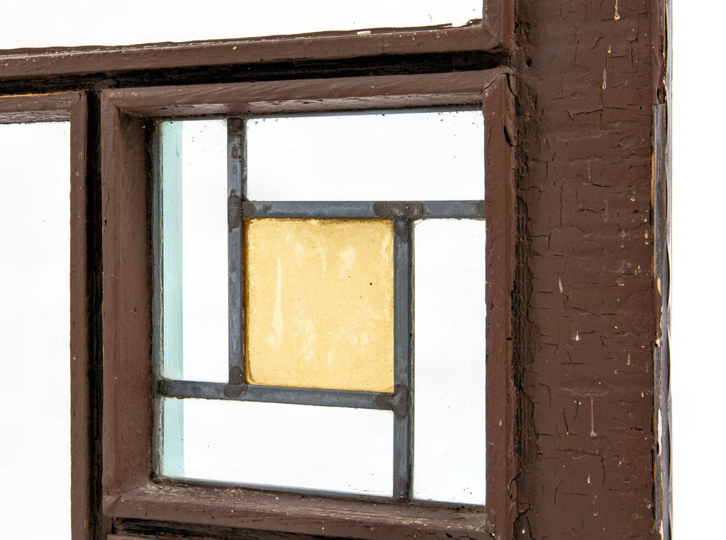 walter burley griffin-designed wood and leaded glass window salvaged from the william temple house