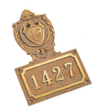 heavy single-sided cast bronze new york city plaza hotel guest room number plaque executed by wagner foundry