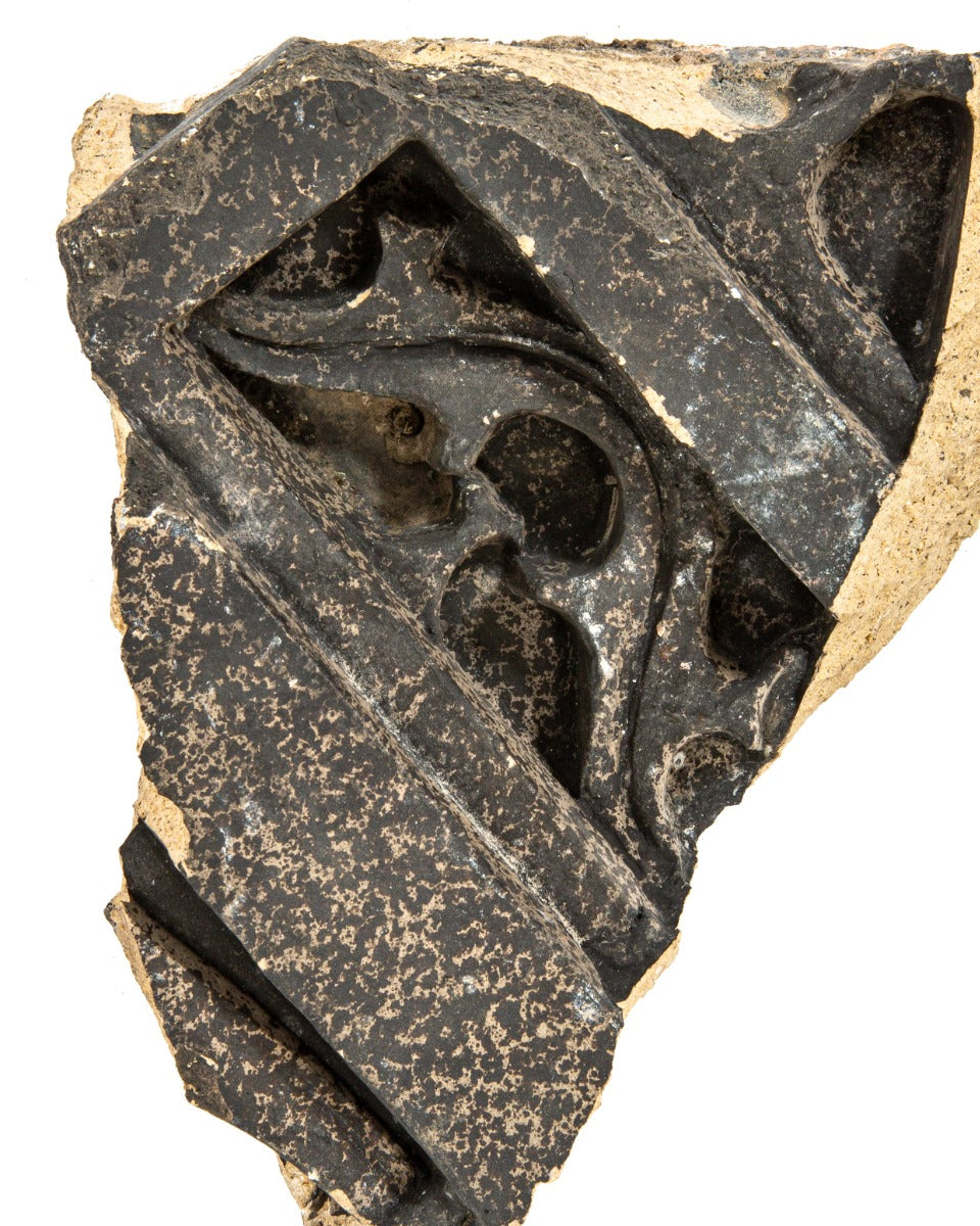 original hugh garden-designed 1907 michael reese hospital terra cotta fragment with speckeled glaze finish