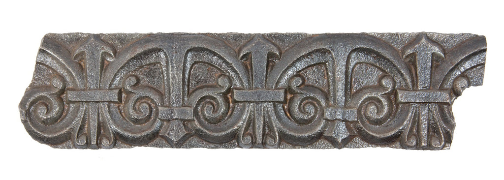 original clinton j. warren-designed ornamental cast iron staircase riser fragment from lexington hotel