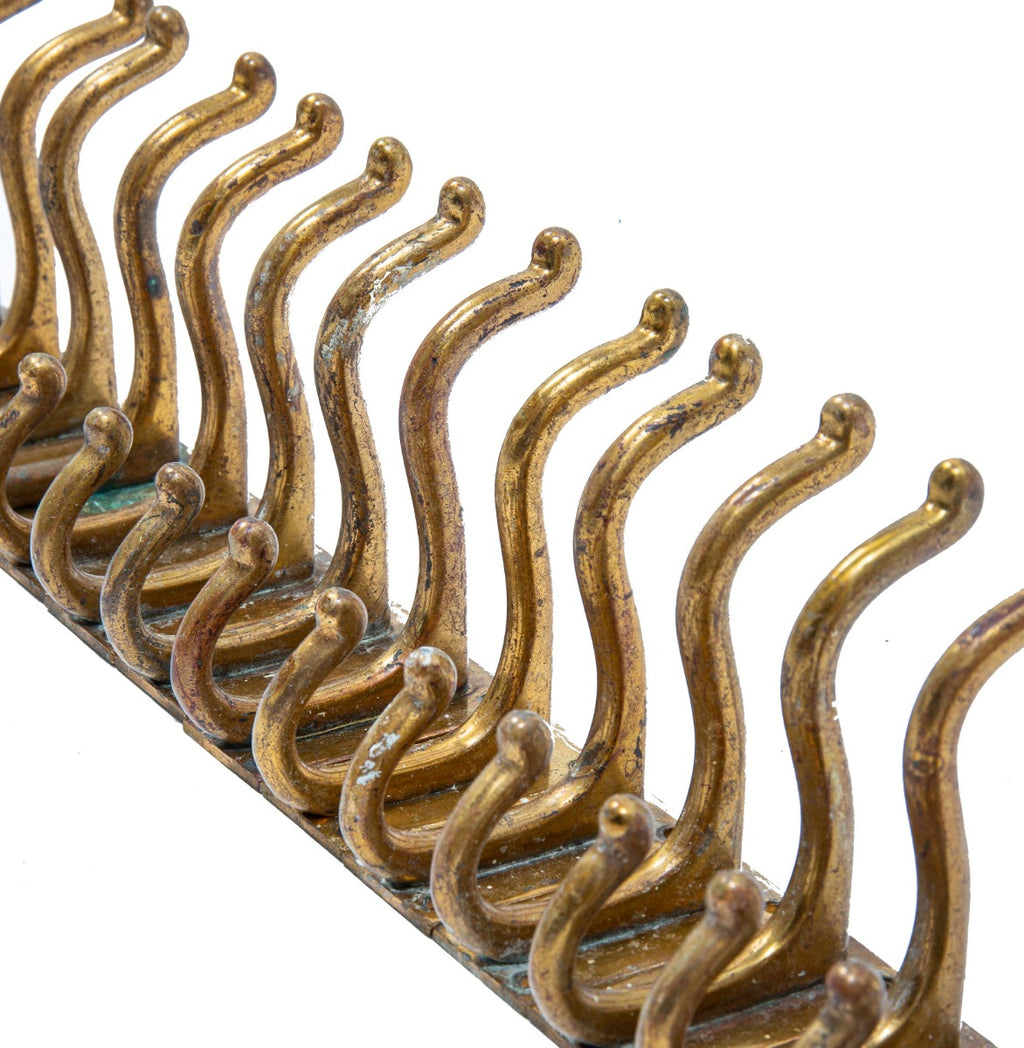 original early 20th century interior residential salvaged chicago cast brass salvaged chicago closet hooks