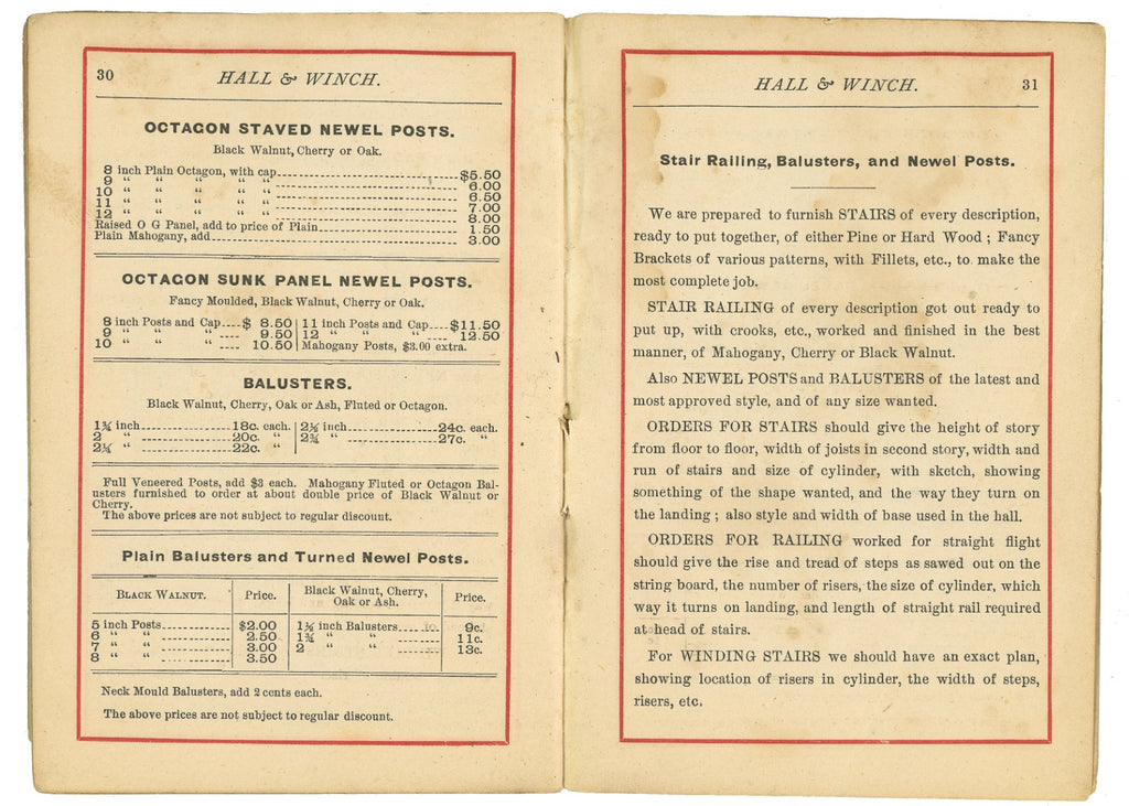 rare 1860s chicago hall and winch sash, door, and blinds residential and commerical builder catalog