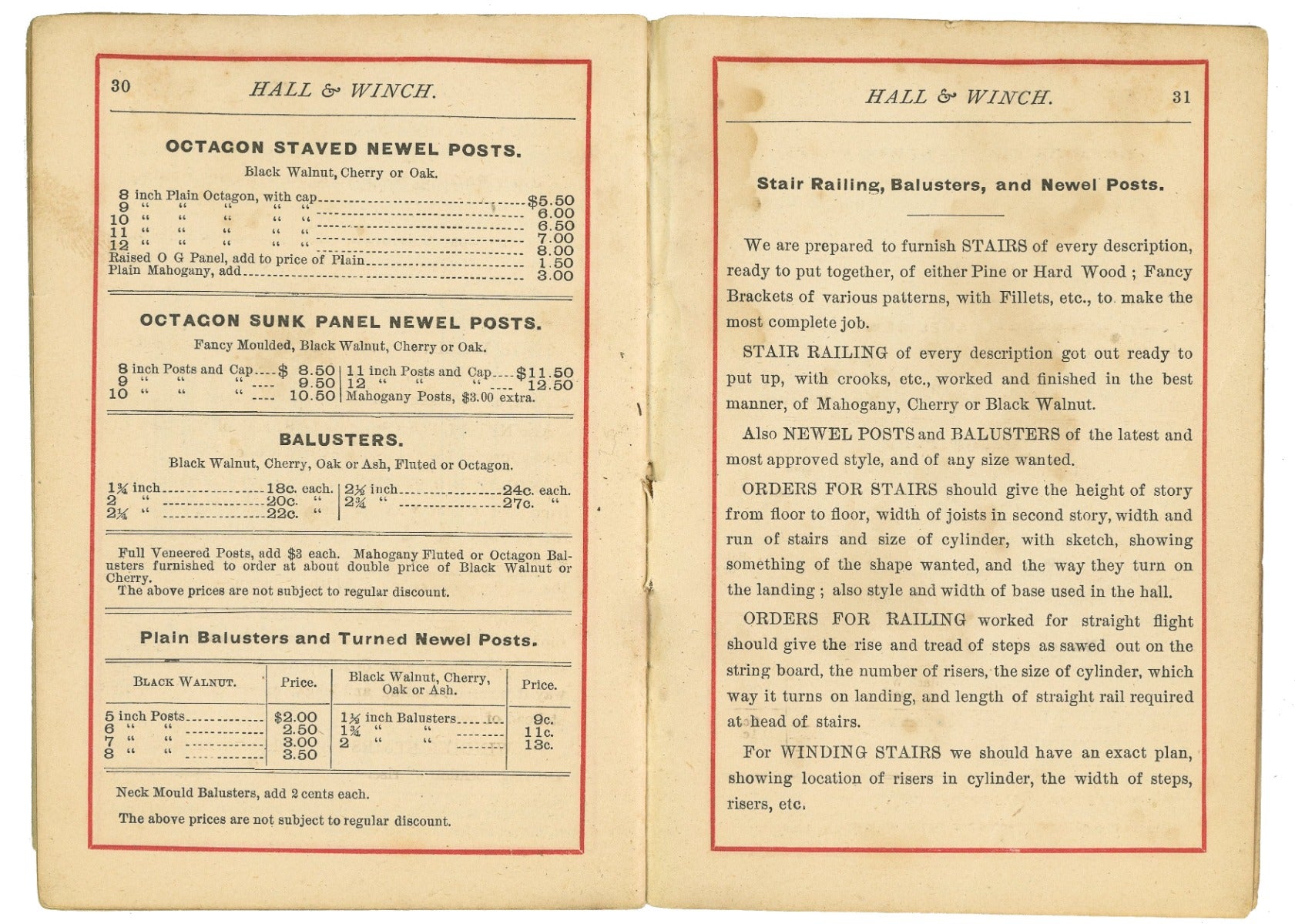 rare 1860s chicago hall and winch sash, door, and blinds residential and commerical builder catalog