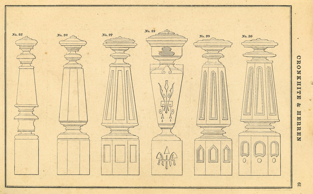early 1870s original profusely illustrated cronkhite and herren chicago millwork catalog with rope moldings a specialty