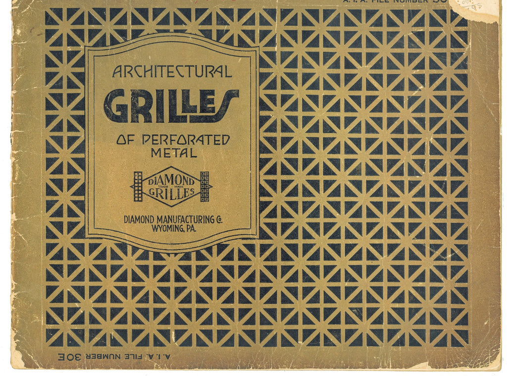 original 1928 diamond manufacturing company architectural perforated grilles catalog