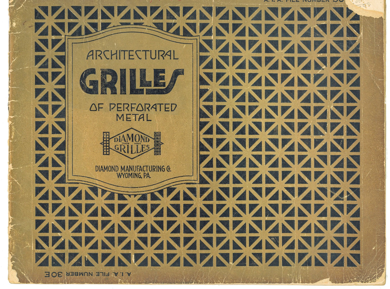 original 1928 diamond manufacturing company architectural perforated grilles catalog