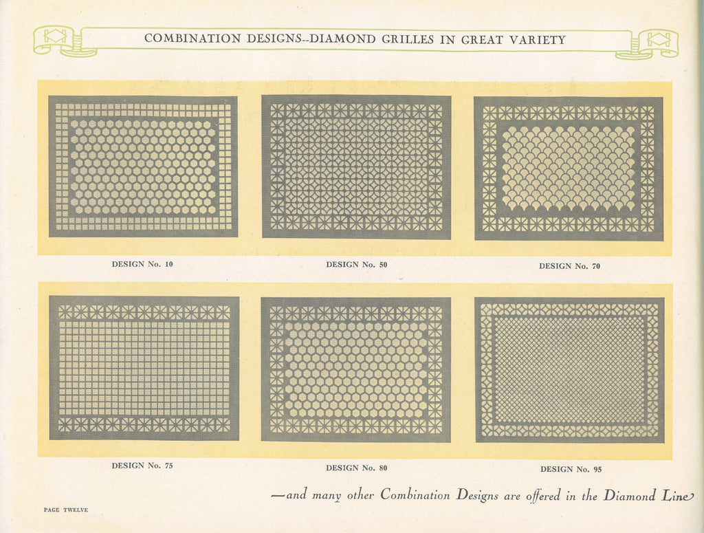 original 1928 diamond manufacturing company architectural perforated grilles catalog