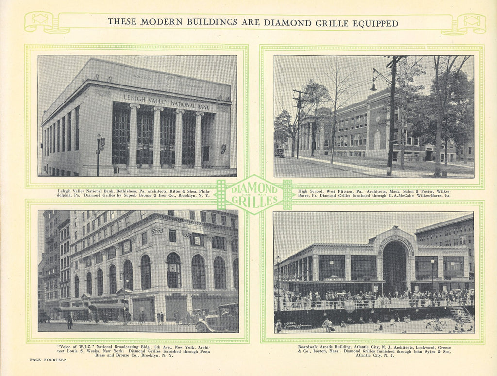original 1928 diamond manufacturing company architectural perforated grilles catalog