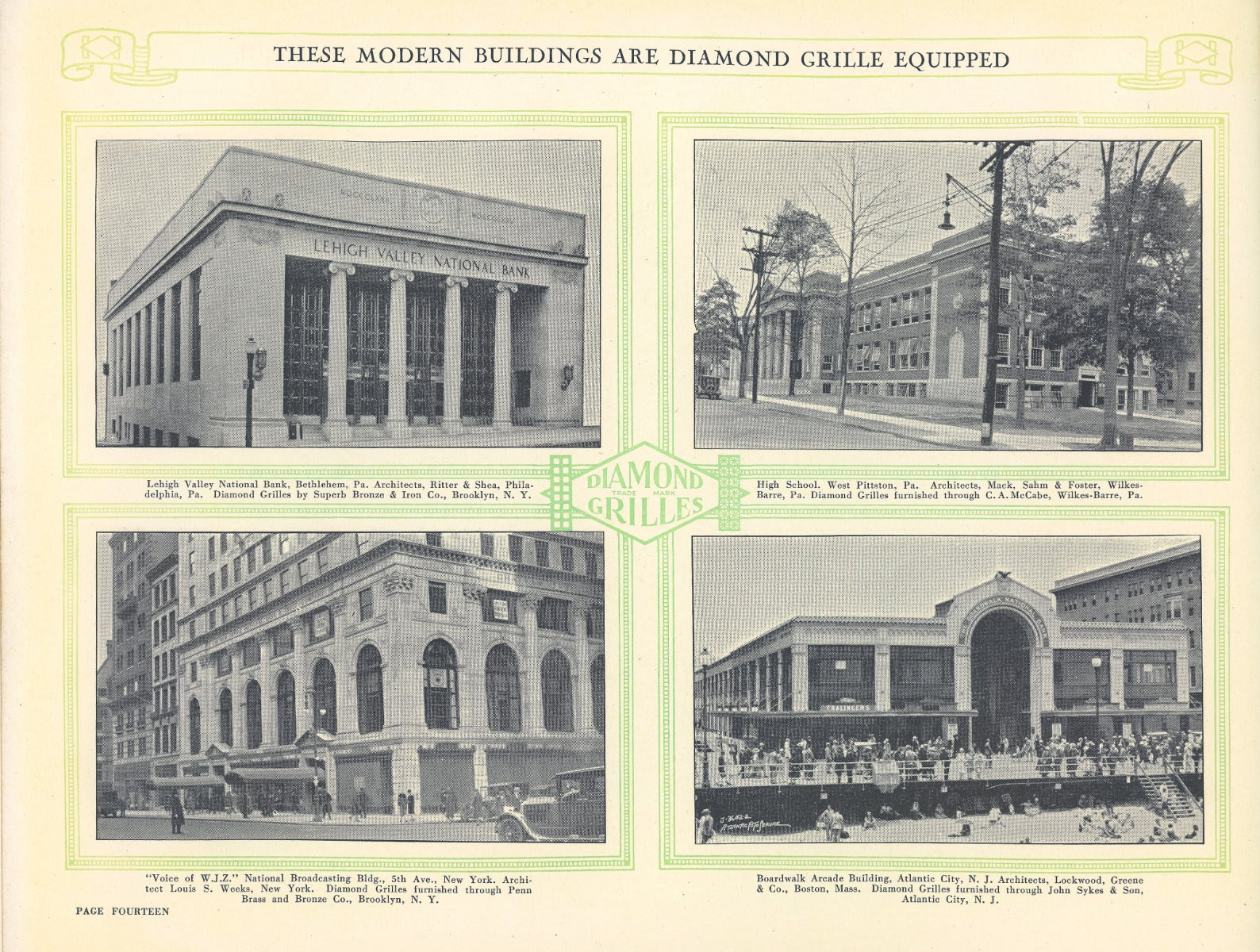 original 1928 diamond manufacturing company architectural perforated grilles catalog