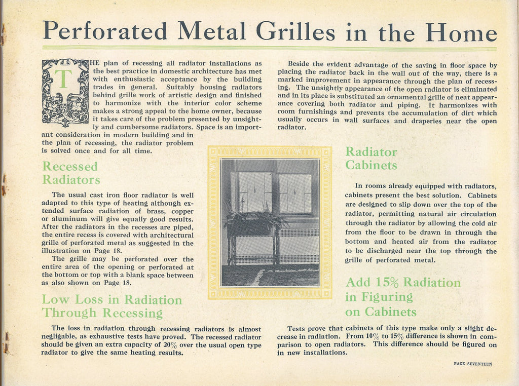 original 1928 diamond manufacturing company architectural perforated grilles catalog