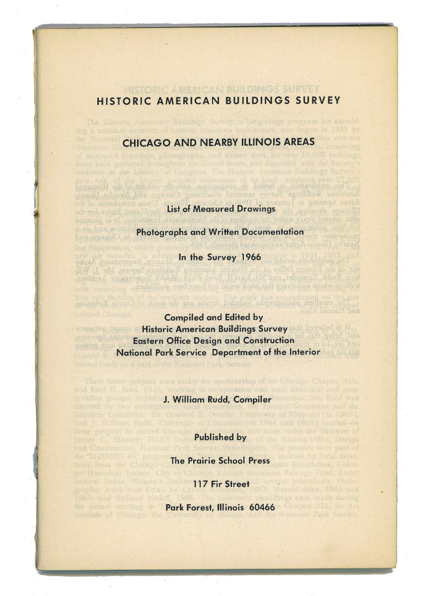 hard ot find original 1965 habs booklet of chicago buildings published by the prairie school press