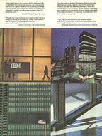 original fold-out brochure of mies van der rohe's one ibm plaza building with aluminum fabricated by alcoa
