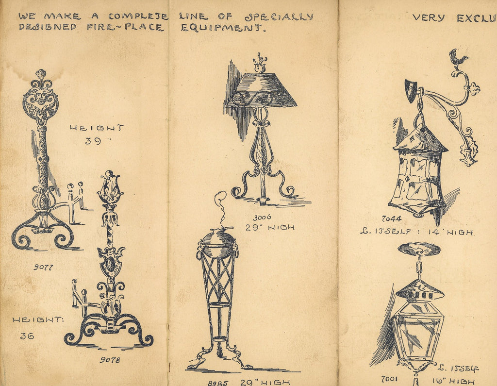 rare original 1930s folding french arts metal works company product brochure featuring ornamental hand wrought ironwork