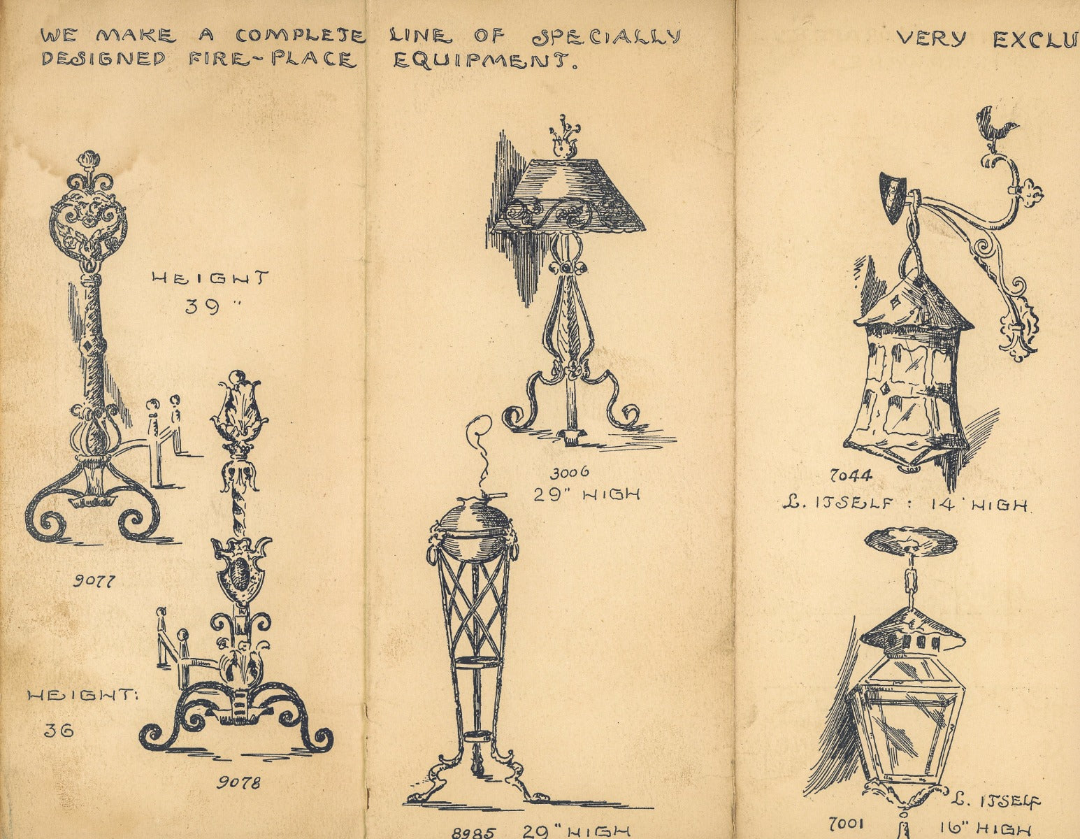 rare original 1930s folding french arts metal works company product brochure featuring ornamental hand wrought ironwork