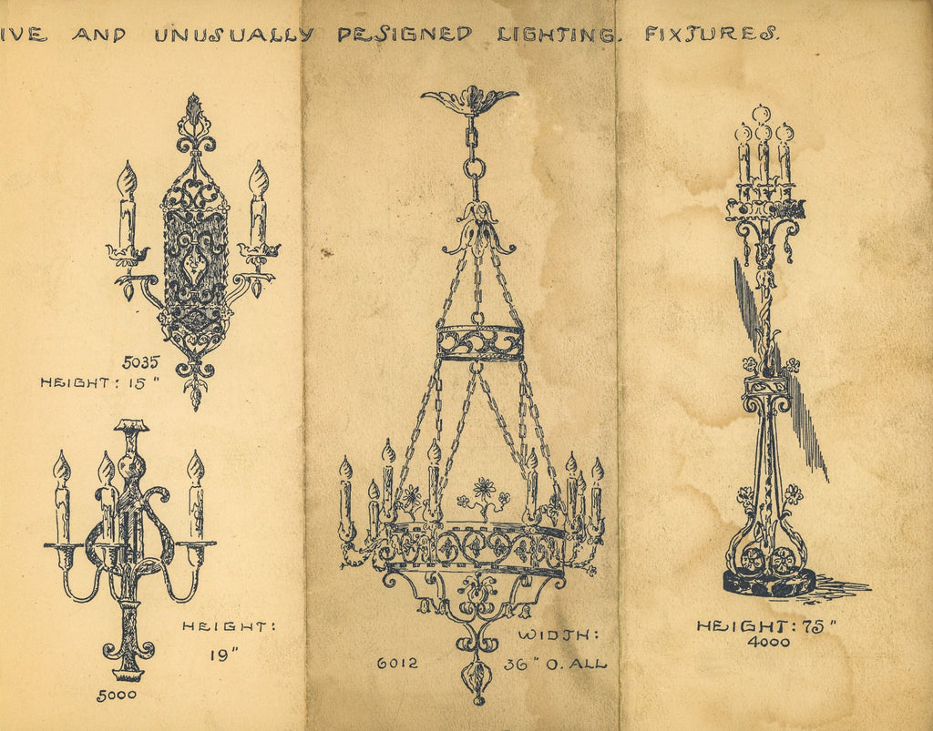 rare original 1930s folding french arts metal works company product brochure featuring ornamental hand wrought ironwork