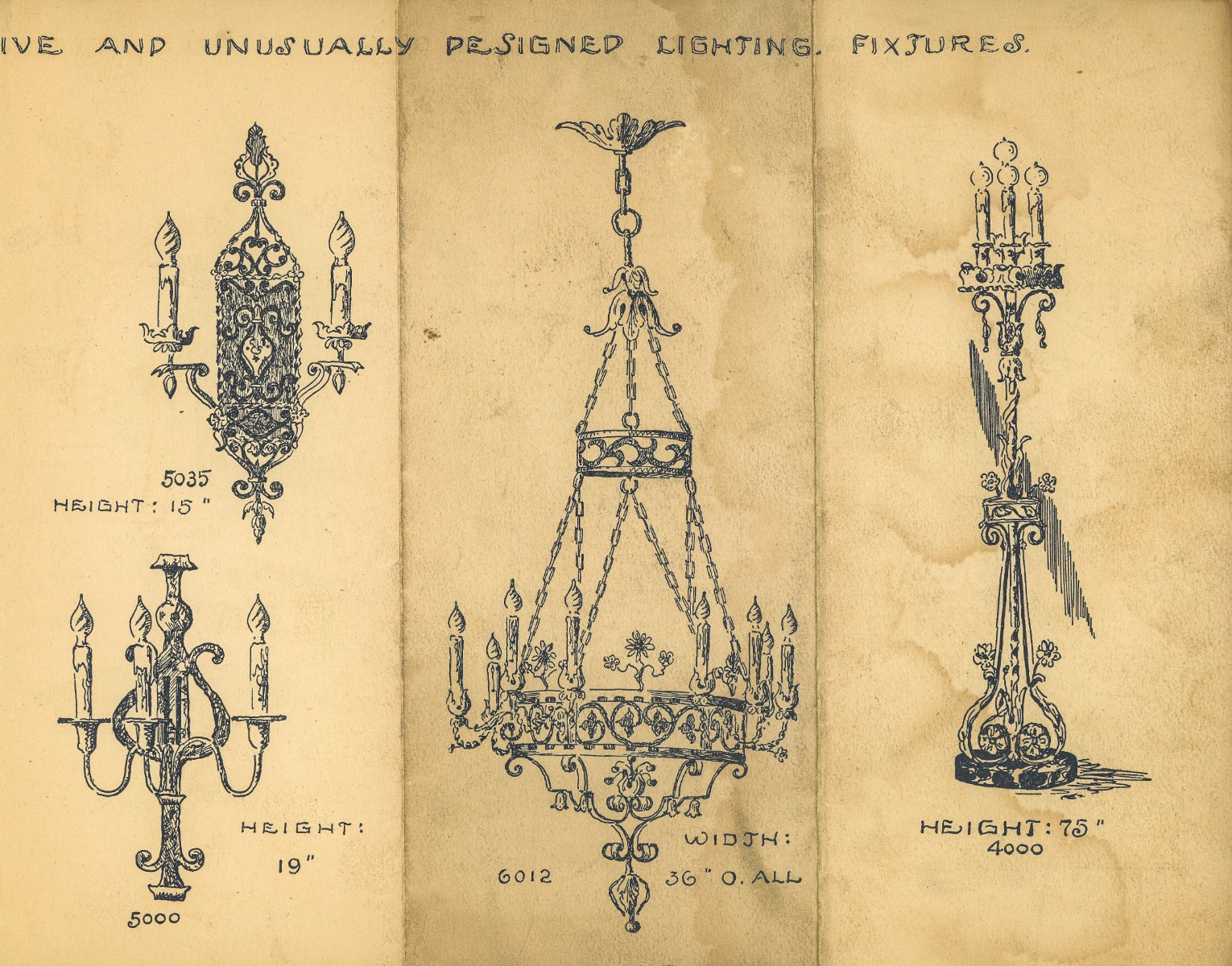 rare original 1930s folding french arts metal works company product brochure featuring ornamental hand wrought ironwork