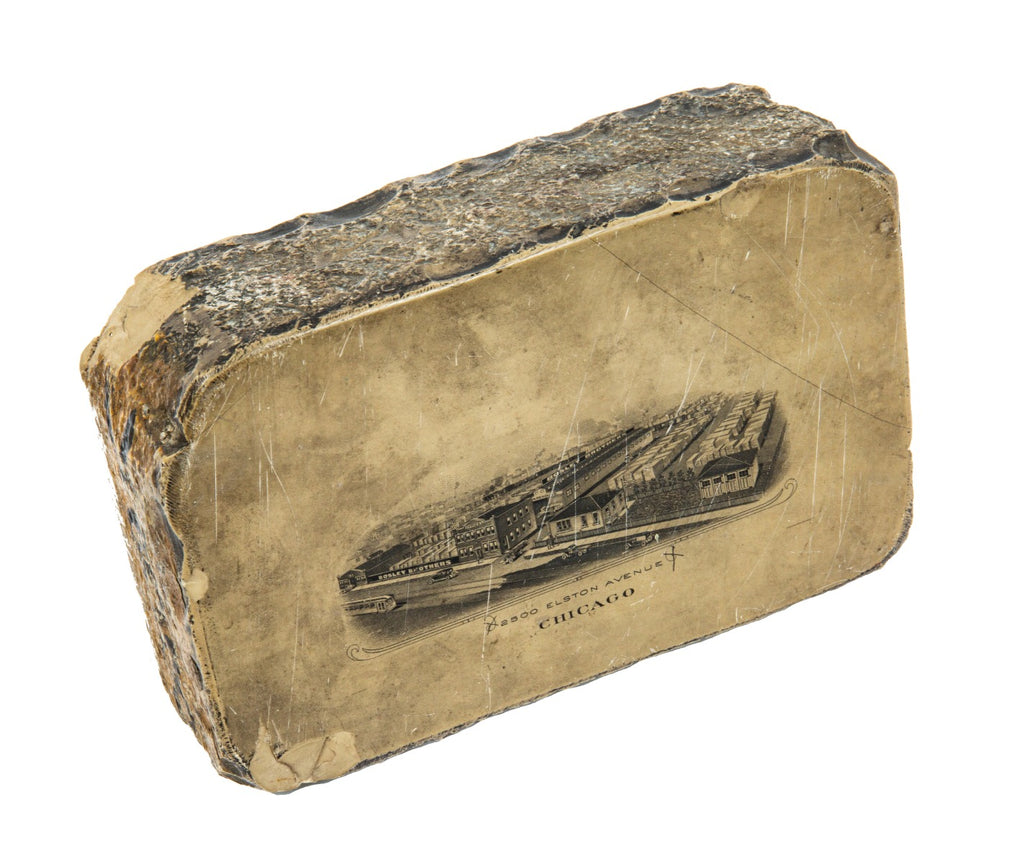 original early 20th century lithographic stone for bosley brothers wrecking company of chicago
