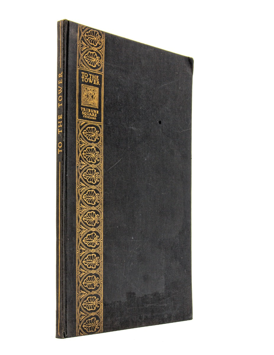 rare 1924 hardbound intact "to the tower" chicago tribune tower building dedication book with floorplan