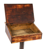 early 20th century antique american industrial freestanding foreman's desk with three-legged cast iron stand