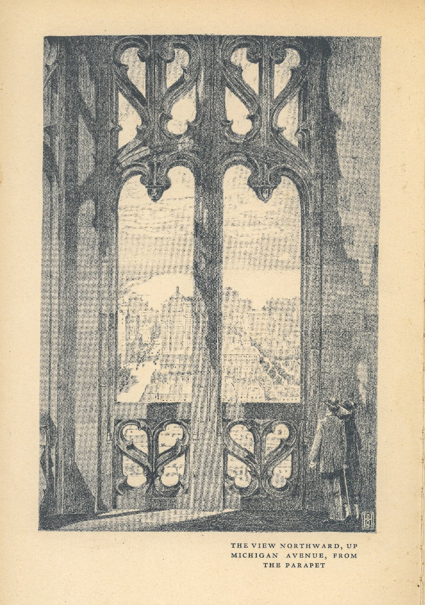 rare 1924 hardbound intact "to the tower" chicago tribune tower building dedication book with floorplan