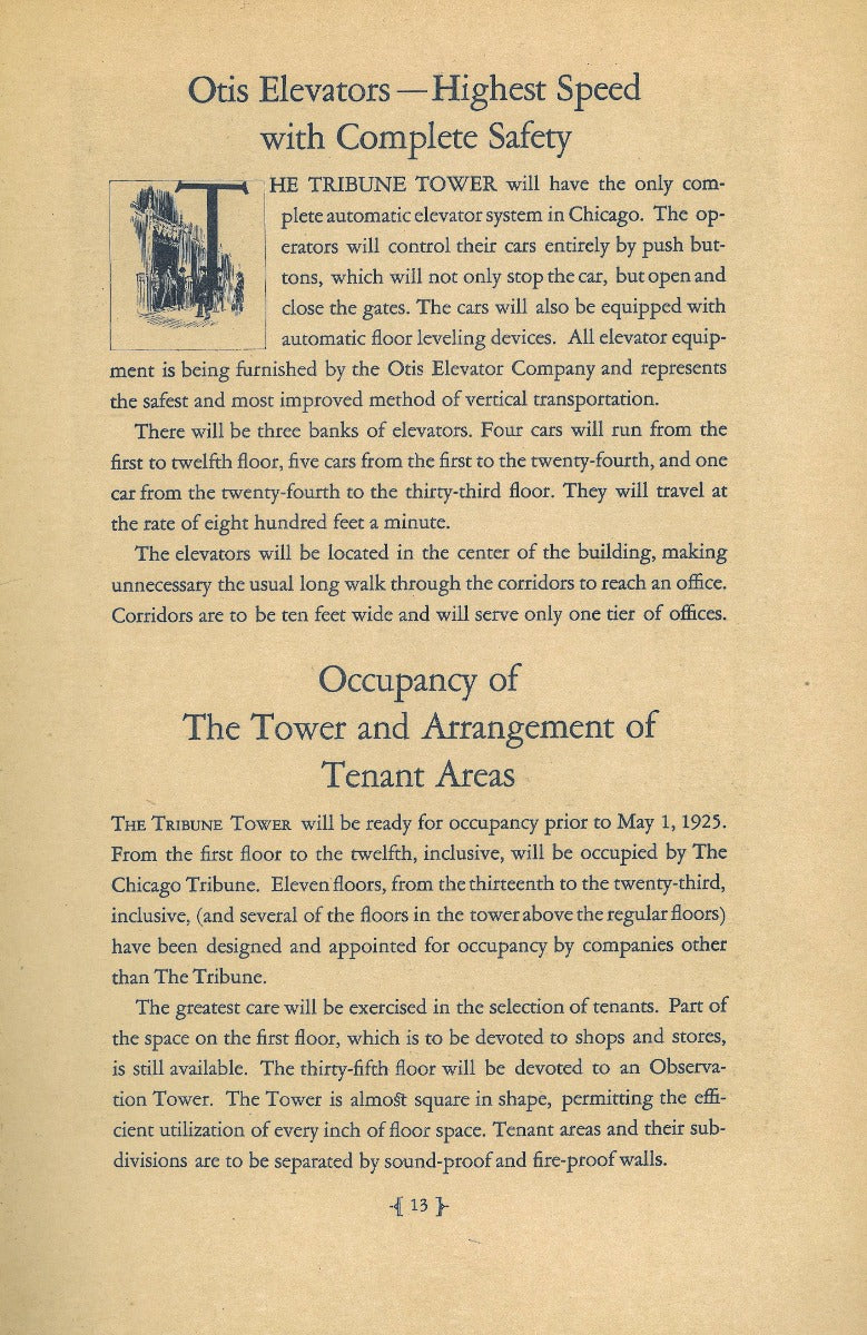 rare 1924 hardbound intact "to the tower" chicago tribune tower building dedication book with floorplan