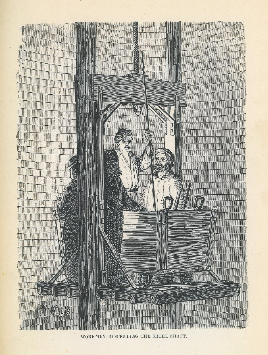 rare 1874 hardbound tunnel and water system of chicago book with several detailed lithographs