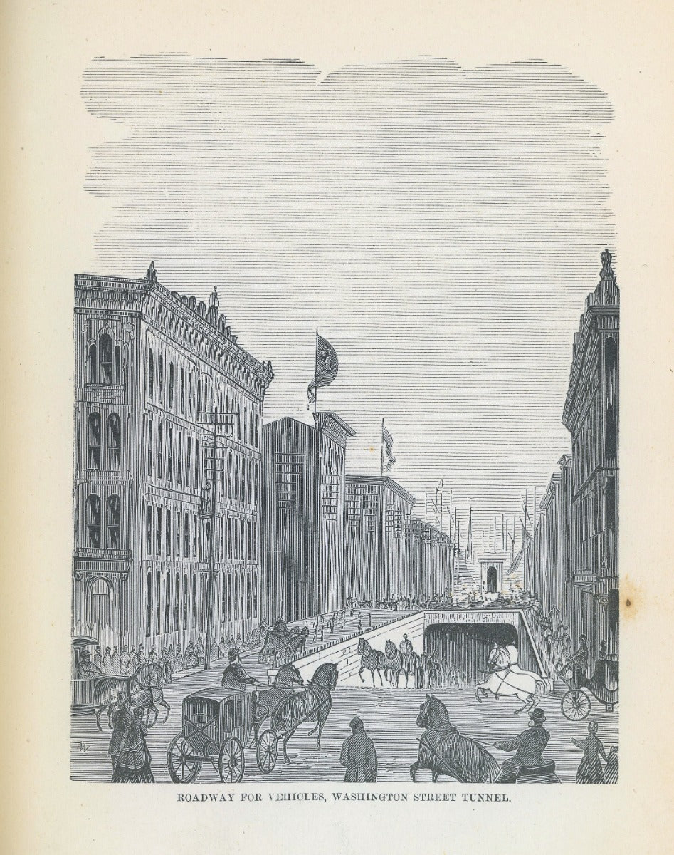 rare 1874 hardbound tunnel and water system of chicago book with several detailed lithographs