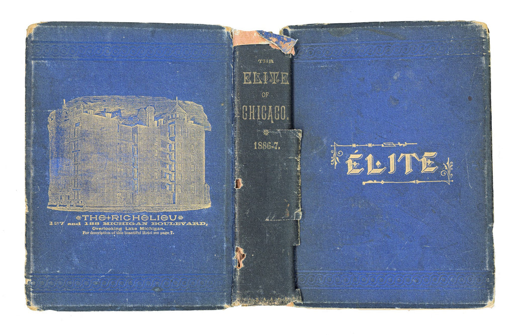scrace hardbound  original 1886-87 the elite of chicago and its clubs directory with illustrations