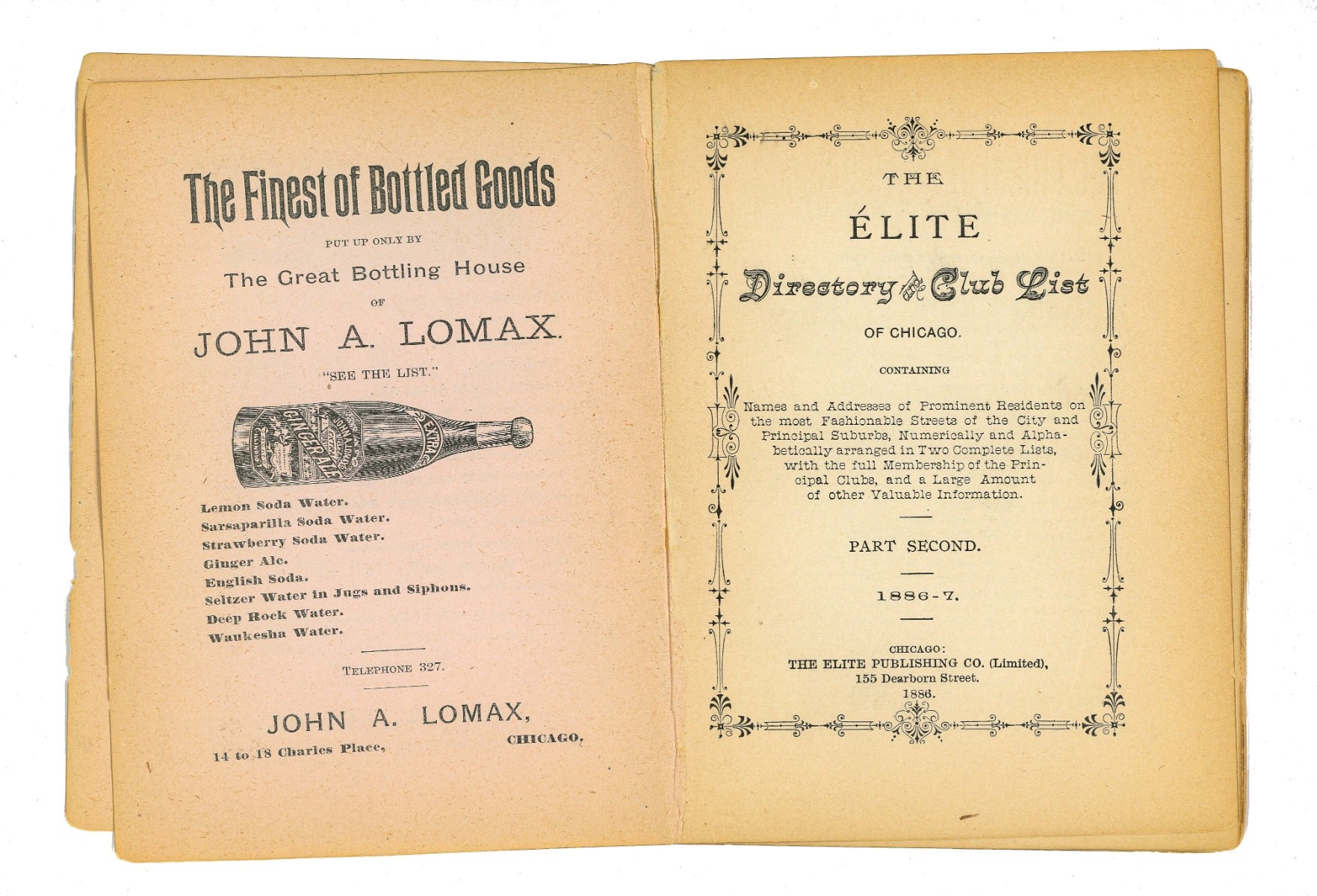 scrace hardbound  original 1886-87 the elite of chicago and its clubs directory with illustrations