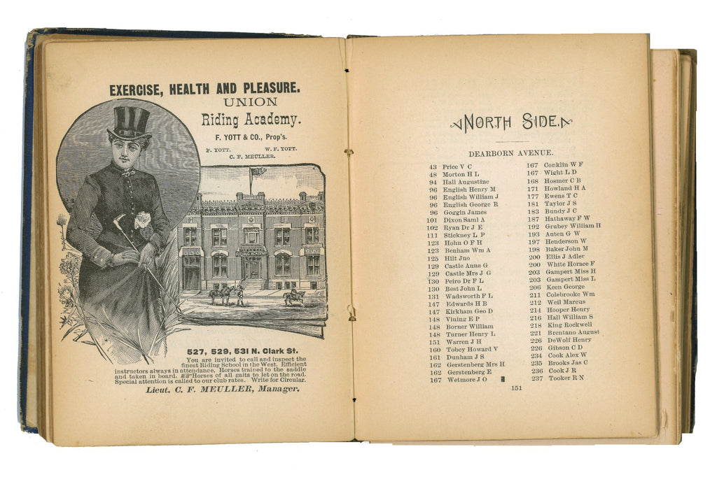 scrace hardbound  original 1886-87 the elite of chicago and its clubs directory with illustrations