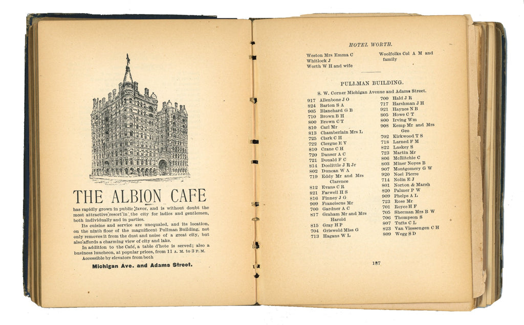 scrace hardbound  original 1886-87 the elite of chicago and its clubs directory with illustrations