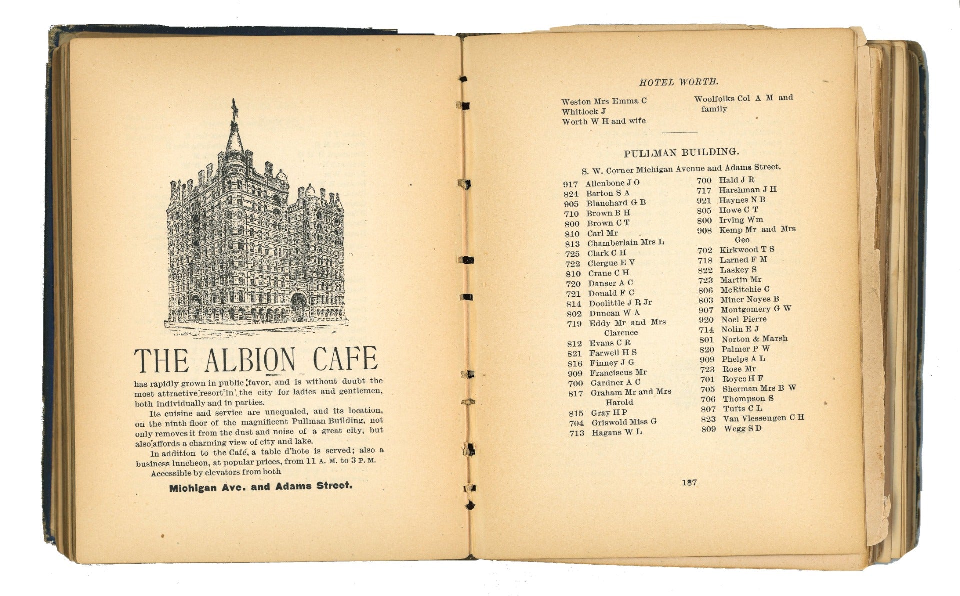 scrace hardbound  original 1886-87 the elite of chicago and its clubs directory with illustrations