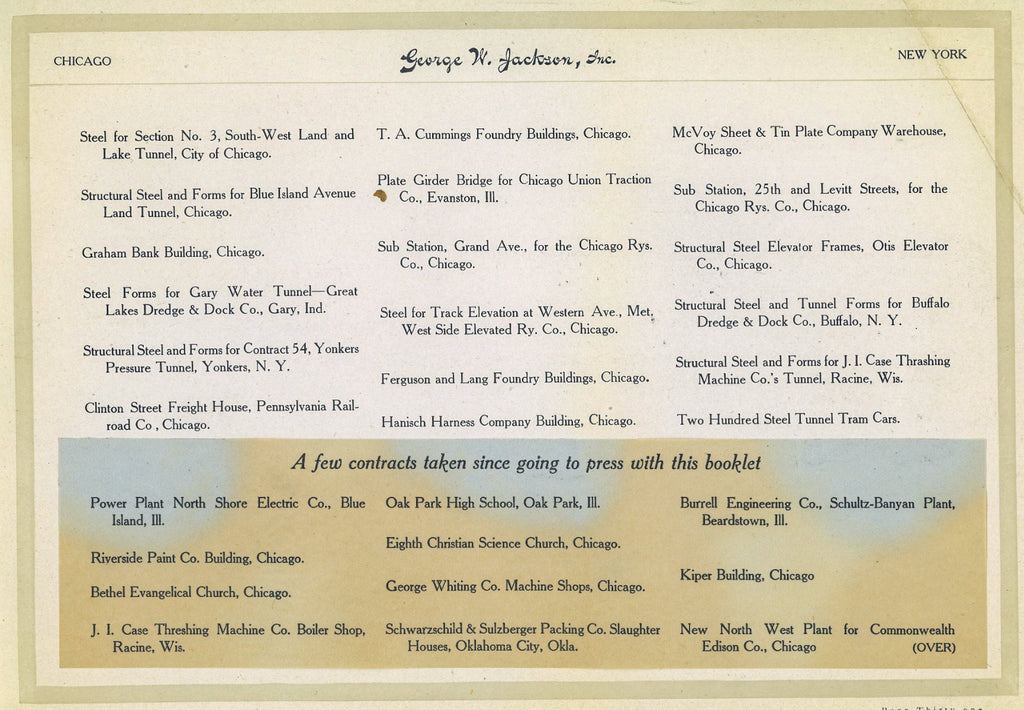 rare early 20th century geroge w. jackson builder catalog featuring comiskey park, elevated railroads and bascule bridges