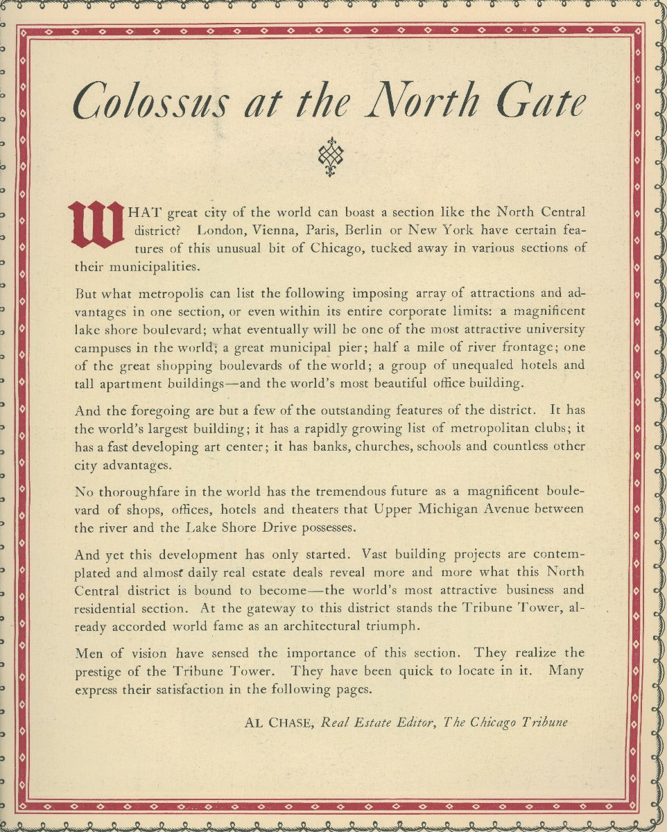 original 1926 oversized hardbound chicago tribune square dedication book with images by raymond trowbridge