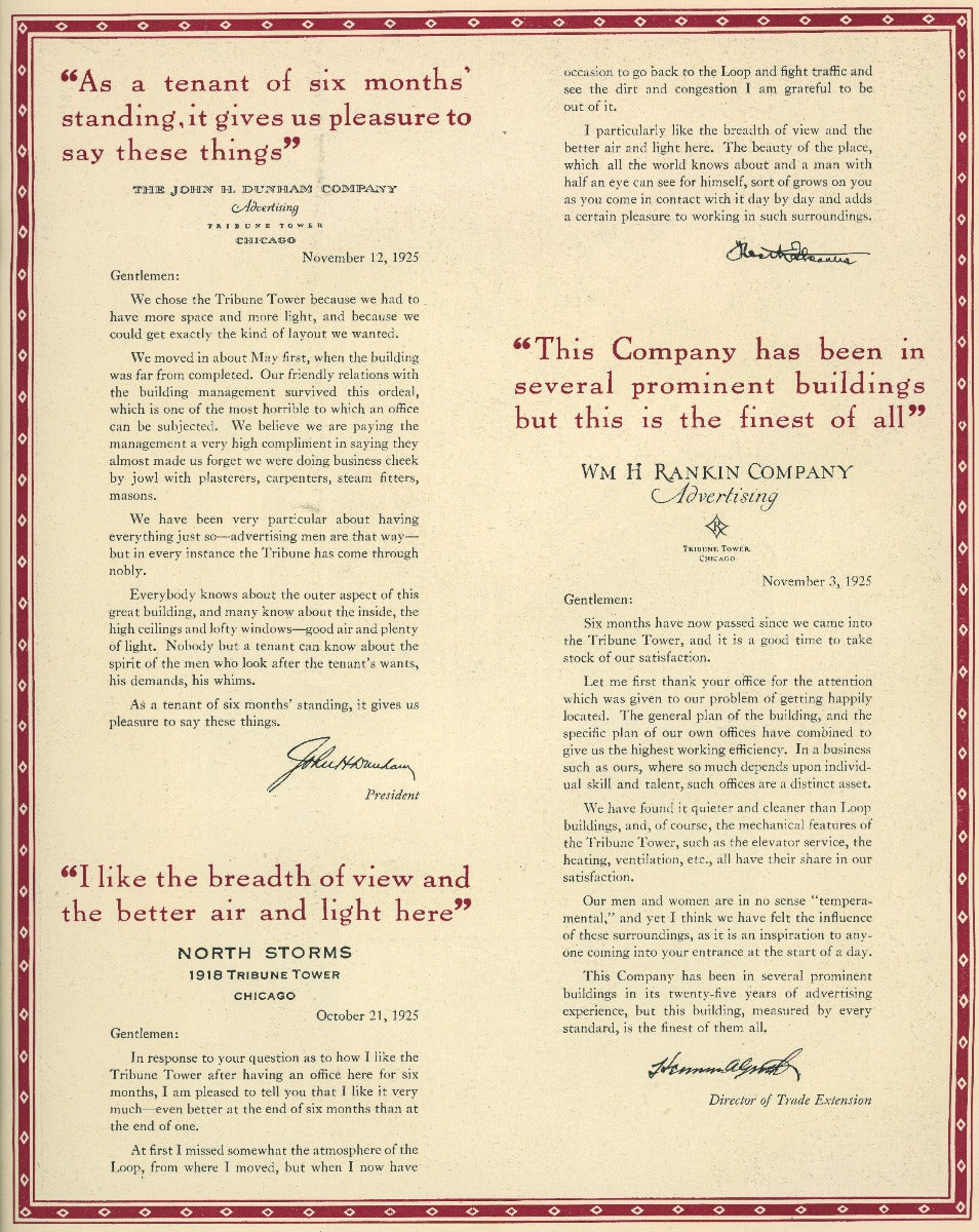 original 1926 oversized hardbound chicago tribune square dedication book with images by raymond trowbridge