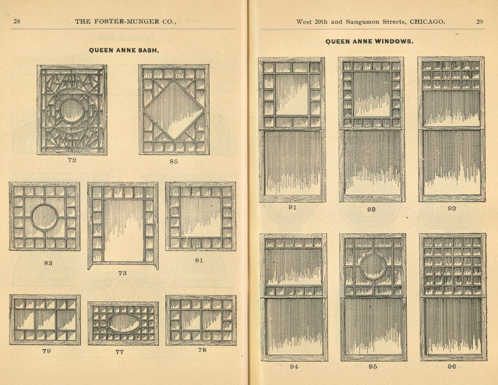 highly collectible c. 1900 foster-munger company "doors, glazed sash, blinds, and mouldings" heavily illustrated softbound official catalogue