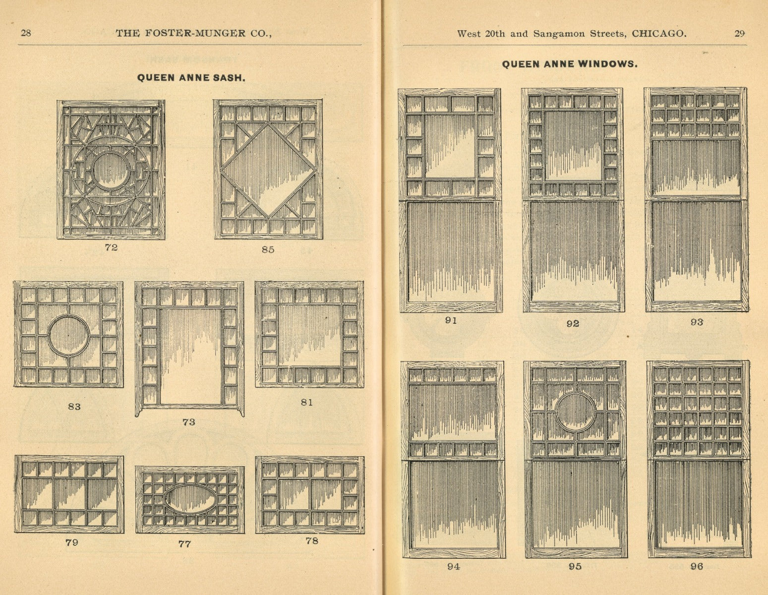 highly collectible c. 1900 foster-munger company "doors, glazed sash, blinds, and mouldings" heavily illustrated softbound official catalogue