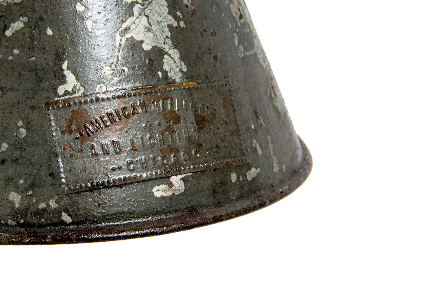 rare early 20th century original american reflector and lighting company industrial mirrored-paneled lamp shade