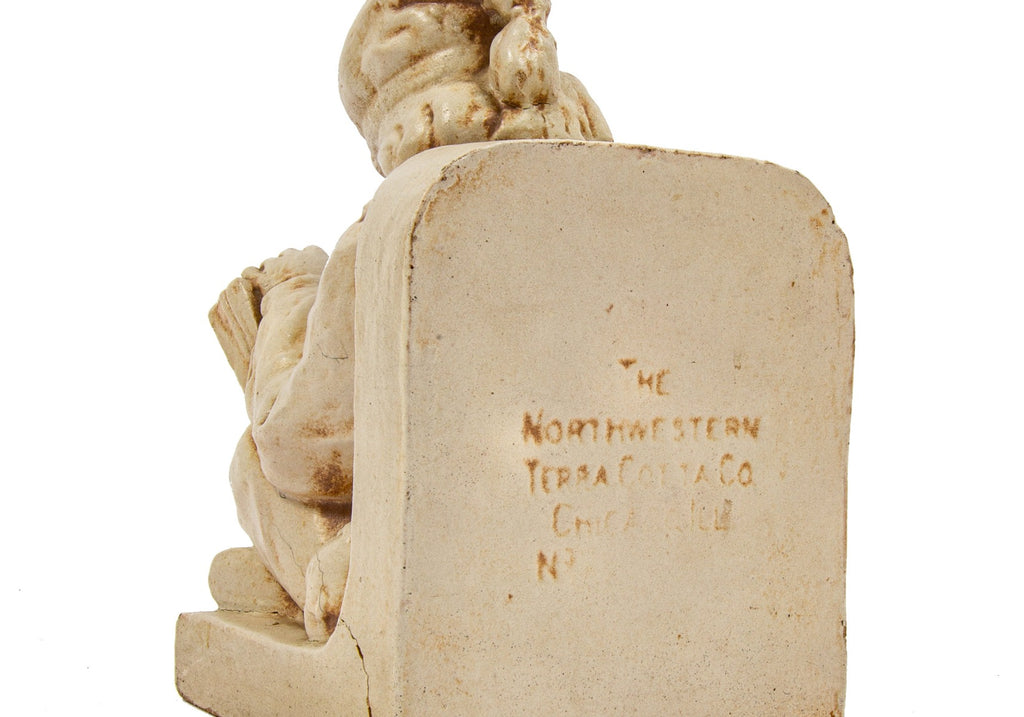 seldom found original mottled glazed early 20th century northwestern terra cotta salesman sample bookend