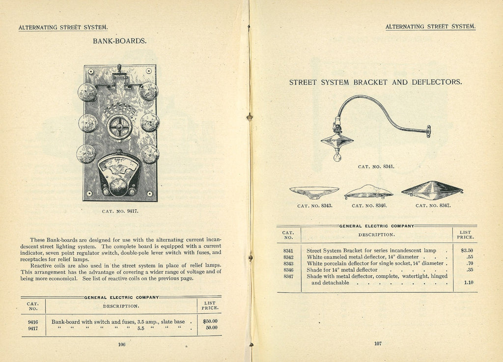 original 1897 hardbound general electric company lighting supply catalog
