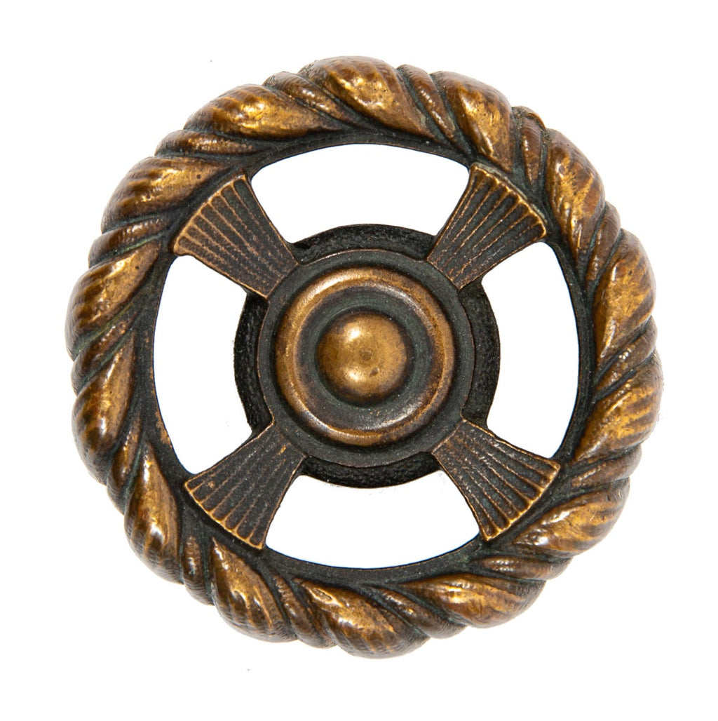 hard to find original ornamental cast bronze "kelp" pattern 1890s doorknob fabricated by yale and towne company