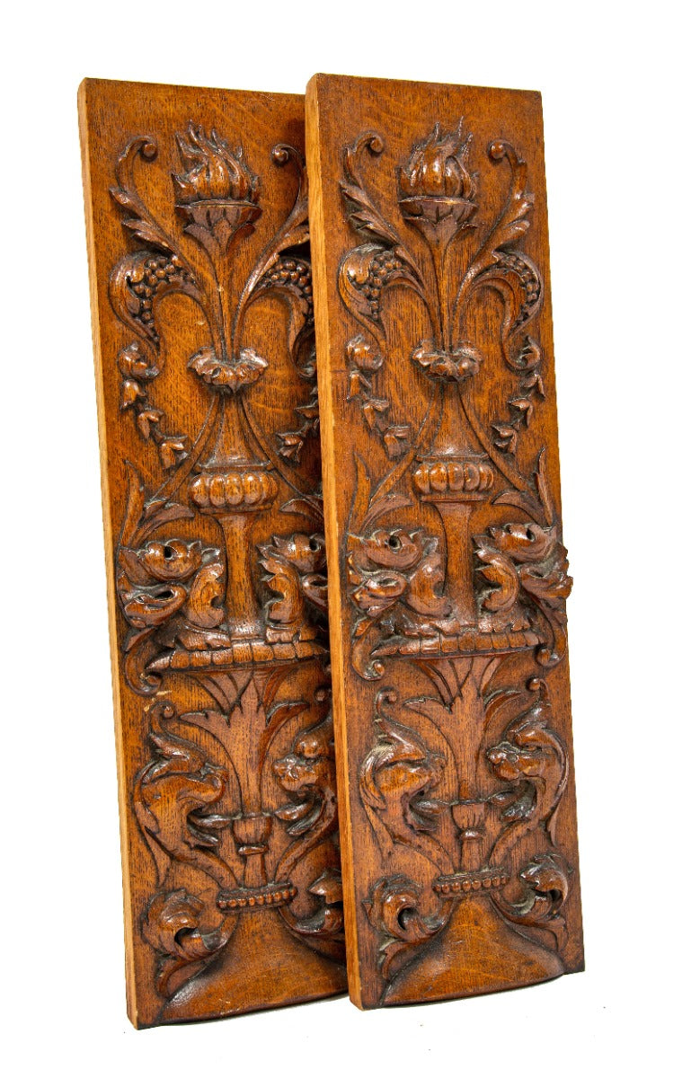 stunning original 19th century hand-carved gilded age new york city mansion wall panels with deep relief ornament