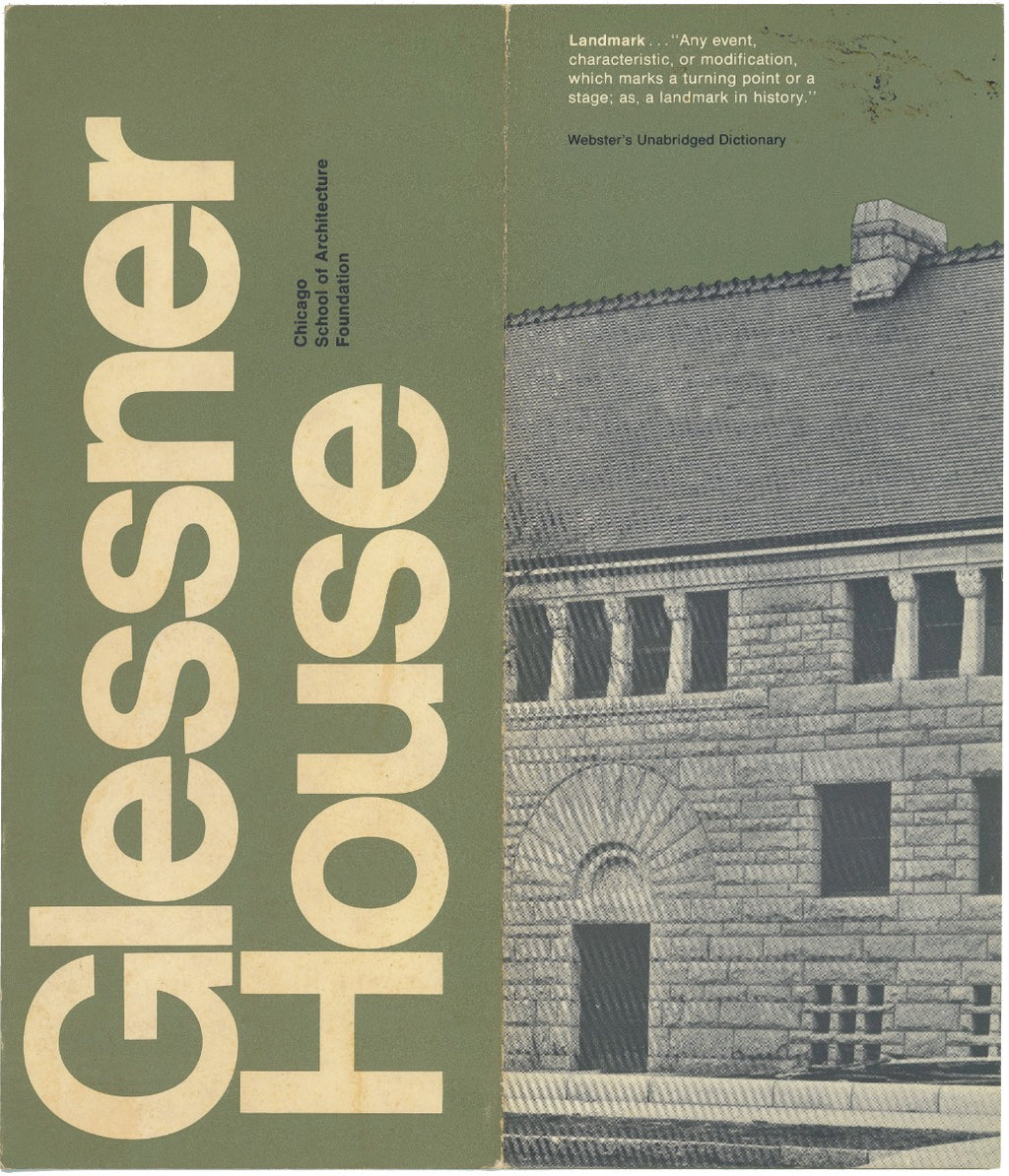 original 1970s chicago school of architecture foundation glessner house trifold informational pamphlet