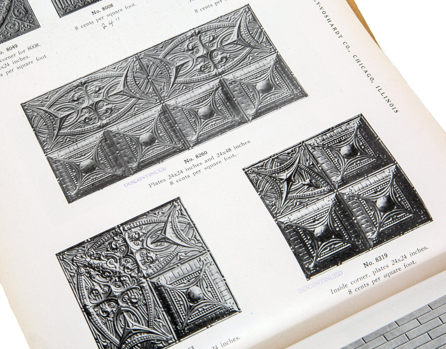 early 20th century original friedley-voshardt artistic ceiling catalog with other sheet metal ornaments