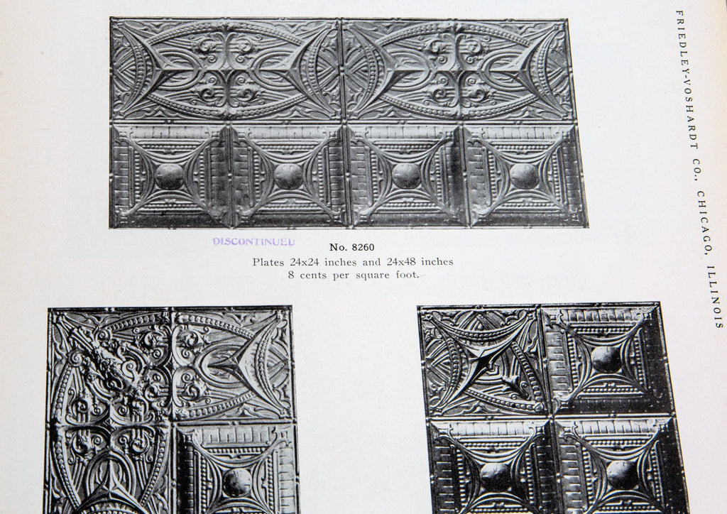 early 20th century original friedley-voshardt artistic ceiling catalog with other sheet metal ornaments