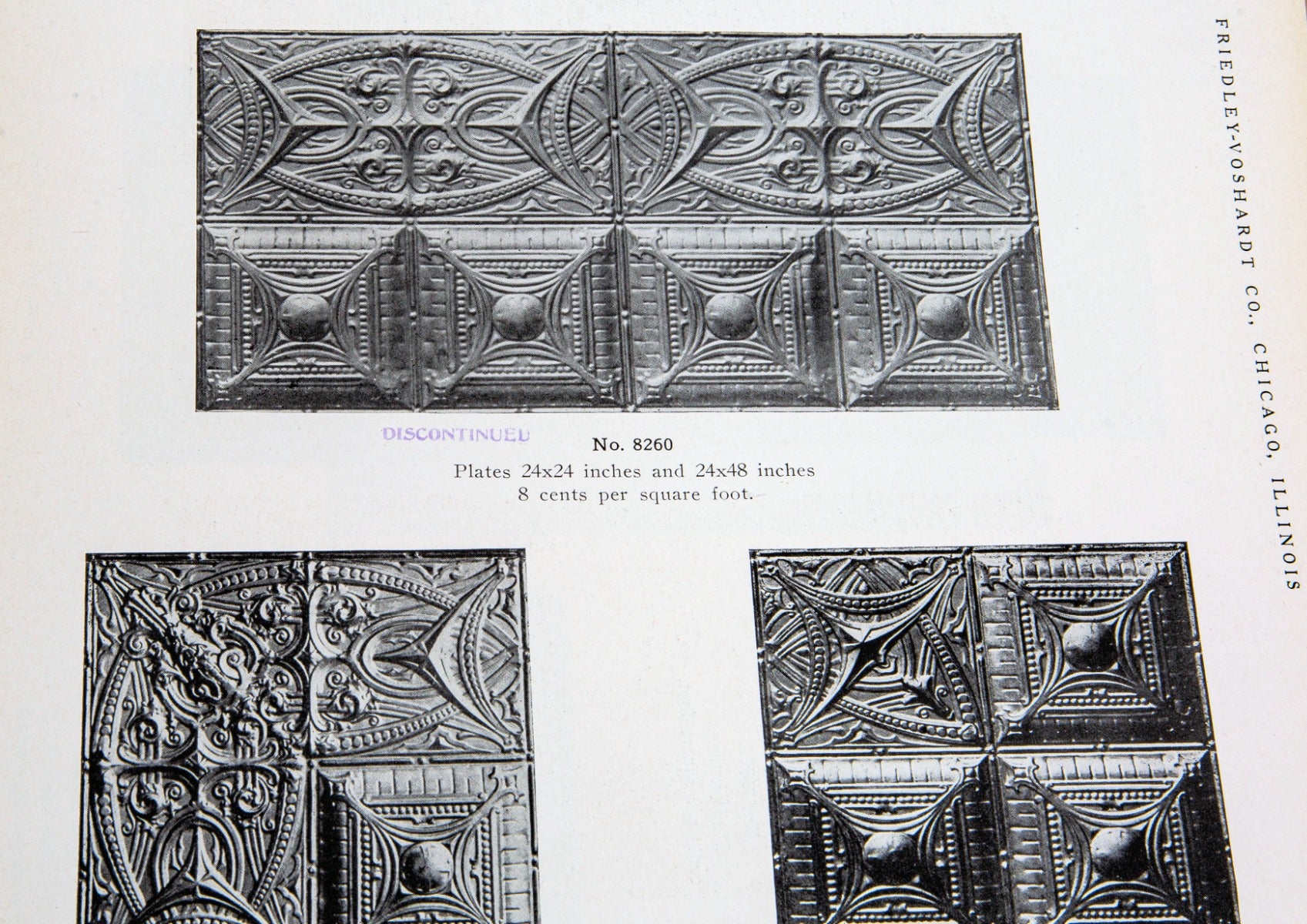 early 20th century original friedley-voshardt artistic ceiling catalog with other sheet metal ornaments
